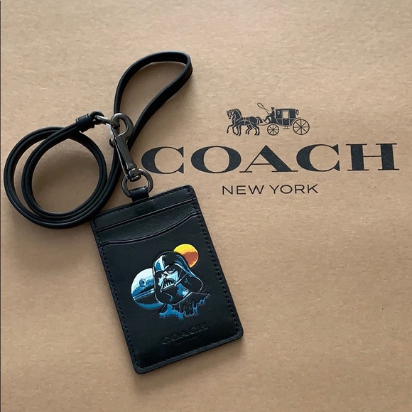 Coach Star Wars Leather ID Lanyard Darth Vader - Picture 1 of 8